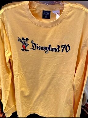 Disney Resort 70th Anniversary Vault Collection Yellow long sleeve shirt.